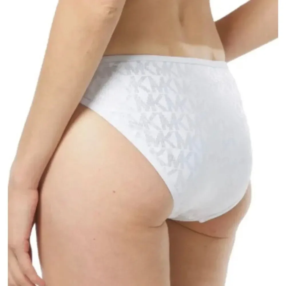 Michael Kors White Classic Logo Bikini Bottom M NWT
